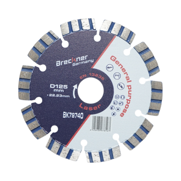 Disc diamantat turbo segmentat 125x22.23mm, segment 10mm de la Gold Smart Engine Srl