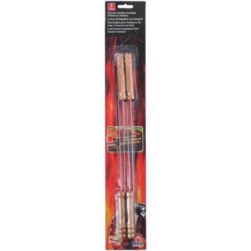 Frigarui pentru gratar cu maner de lemn, lungi 38 cm 4 buc