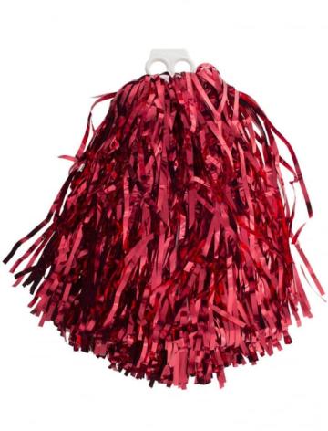 Pompon majorete rosu metalizat , 34 cm de la Hobbyplanet Romania