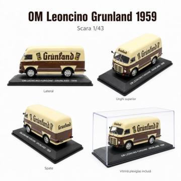 Macheta OM Leoncino Furgone Grunland 1959, maro cu crem