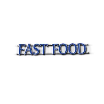 Litere volumetrice Fast Food - Clasic Albastru