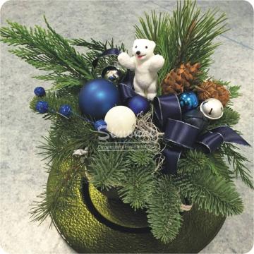 Aranjament Craciun urs polar de la Simonne