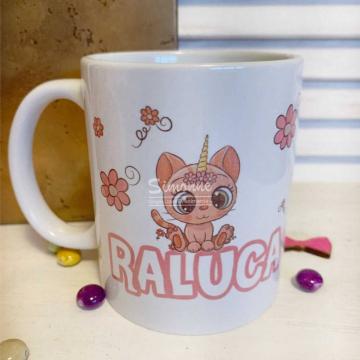 Cana Pisicuta unicorn, personalizata de la Simonne