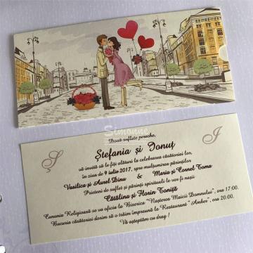 Invitatie vesela cu plic, nunta
