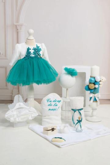Set fete Turcoaz + Trusou + Lumanare de la Andreeatex